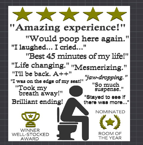 5 Star Poo Review sign